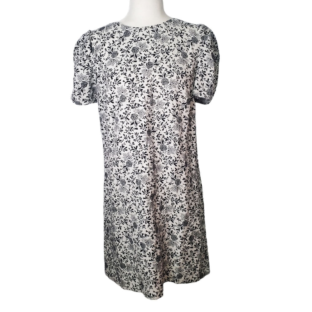 NWT Loft Floral Print Linen Blend Midi Dress Size 10
